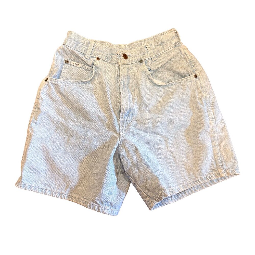 Vintage Chic High Rise Light Wash Denim Mom Shorts Y2K 90s Size 9 Small